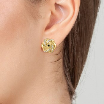 Boucles d'oreilles par SC Bohème ornées d'un véritable diamant noir