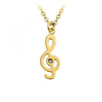 SC Bohème dreggenketting bezet met een echte witte diamant