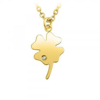 SC Bohème klaver ketting bezet met een echte witte diamant