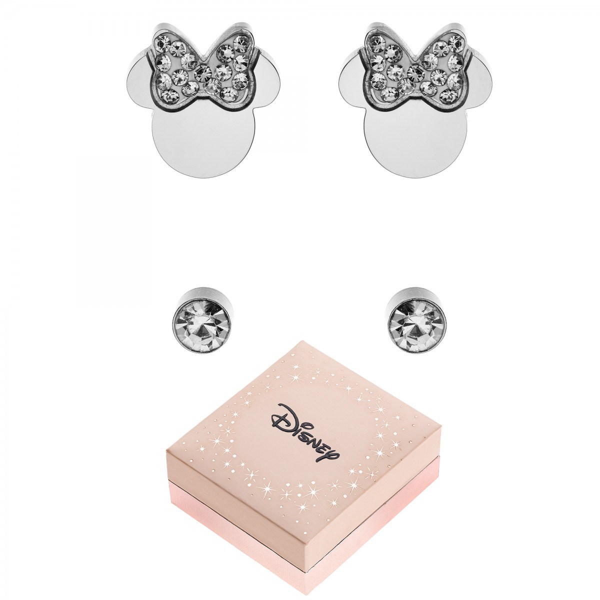 Lot de 2 paires de boucles d'oreilles Disney ornées de Cristaux scintillants - Minnie