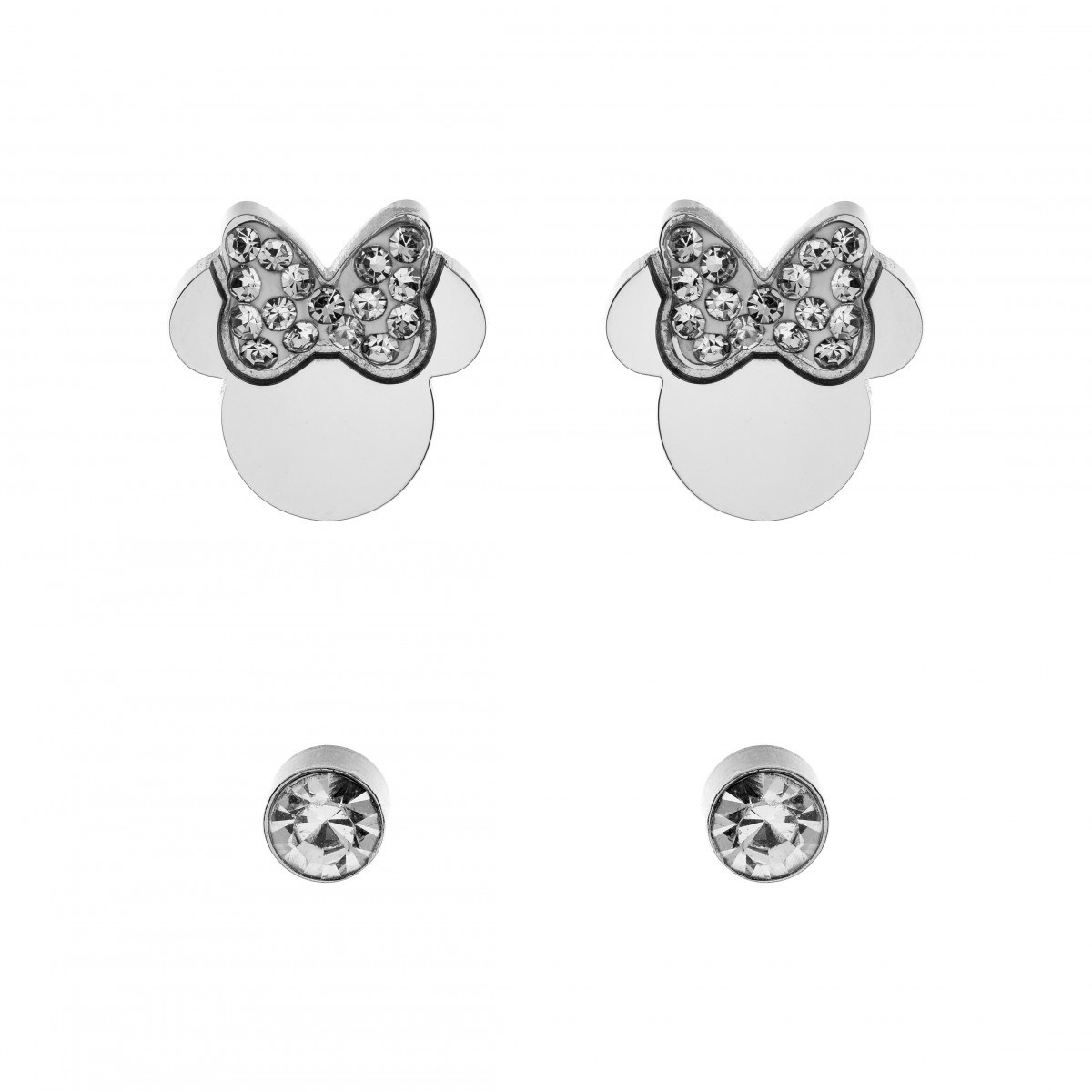 Lot de 2 paires de boucles d'oreilles Disney ornées de Cristaux scintillants - Minnie - vue 3