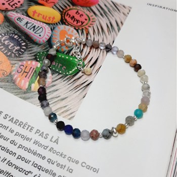 Bracelet Multicolore Pierres Naturelles Argent 925