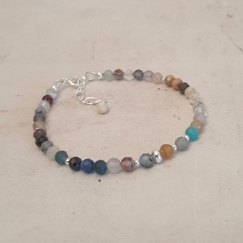 Bracelet Multicolore Pierres Naturelles Argent 925