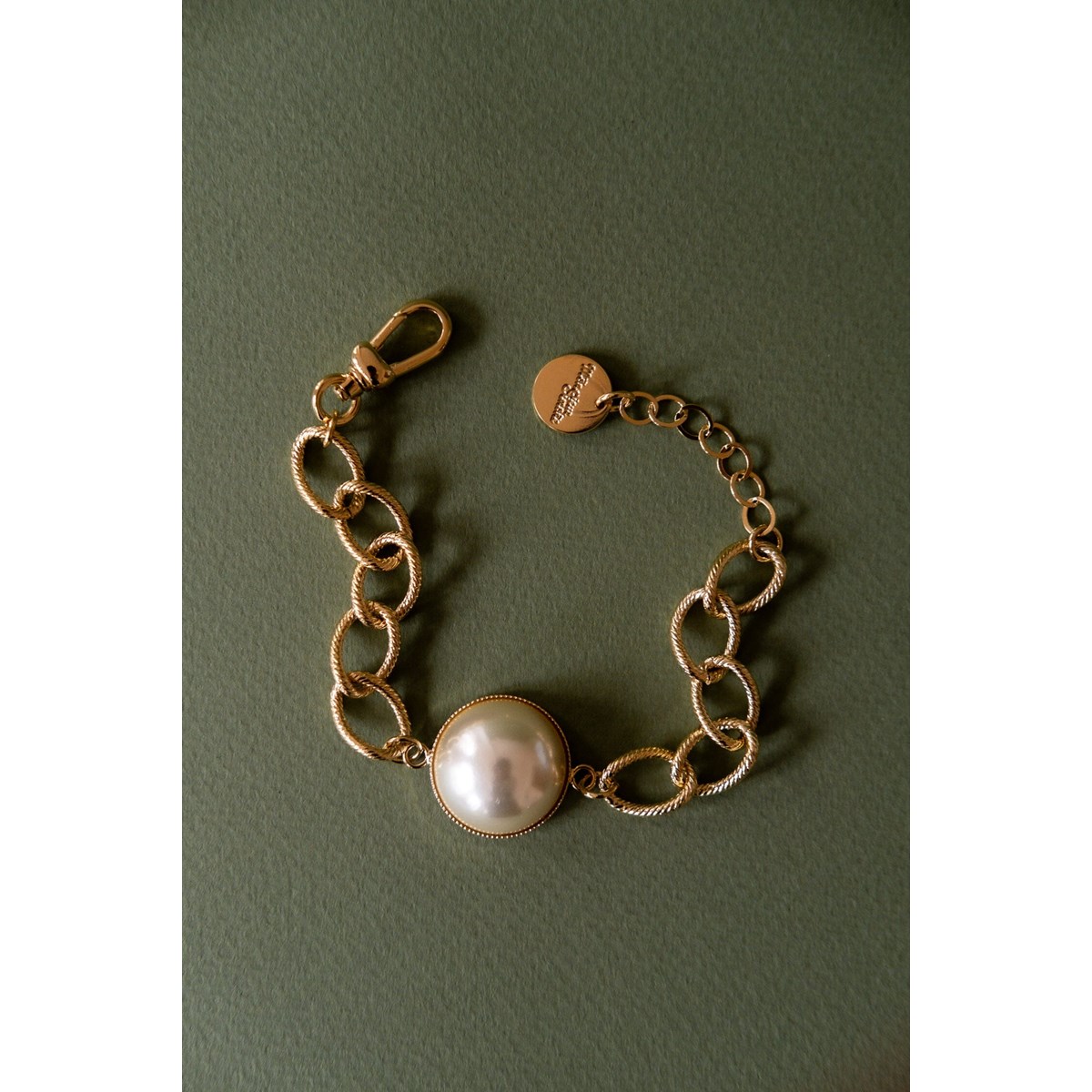 maxi bracelet perle doré à l'or fin - NÉLYA - vue 2