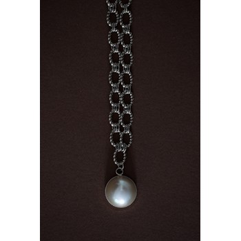 maxi collier perle plaqué argent - NÉLYA