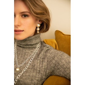maxi collier perle plaqué argent - NÉLYA
