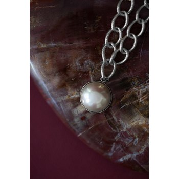sautoir perle plaqué argent - NÉLYA