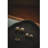 maxi boucles d'oreilles puces perles doré à l'or fin - NÉLYA - vue V5