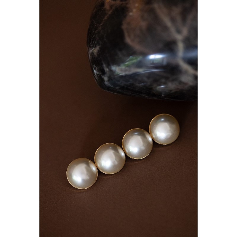 broche perles doré à l'or fin - NÉLYA - vue 3