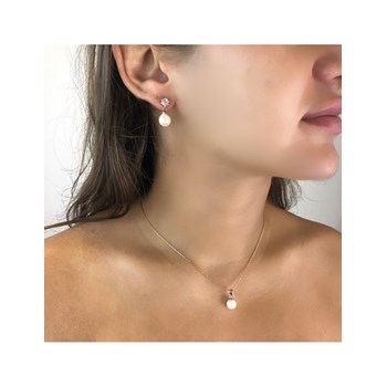 Pauline Full Moon Pearl set - Rose gold and Crystal