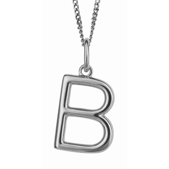 925 zilveren letter B ketting