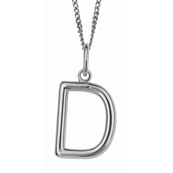 925 zilveren letter D ketting
