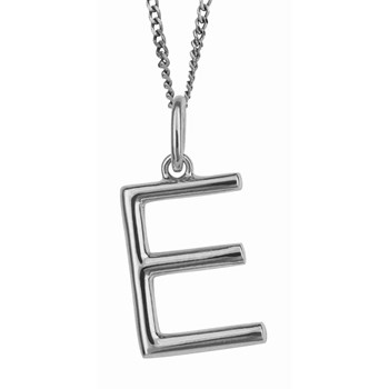 925 zilveren letter E ketting