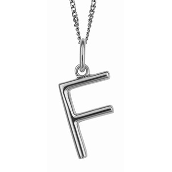 925 zilveren letter F ketting