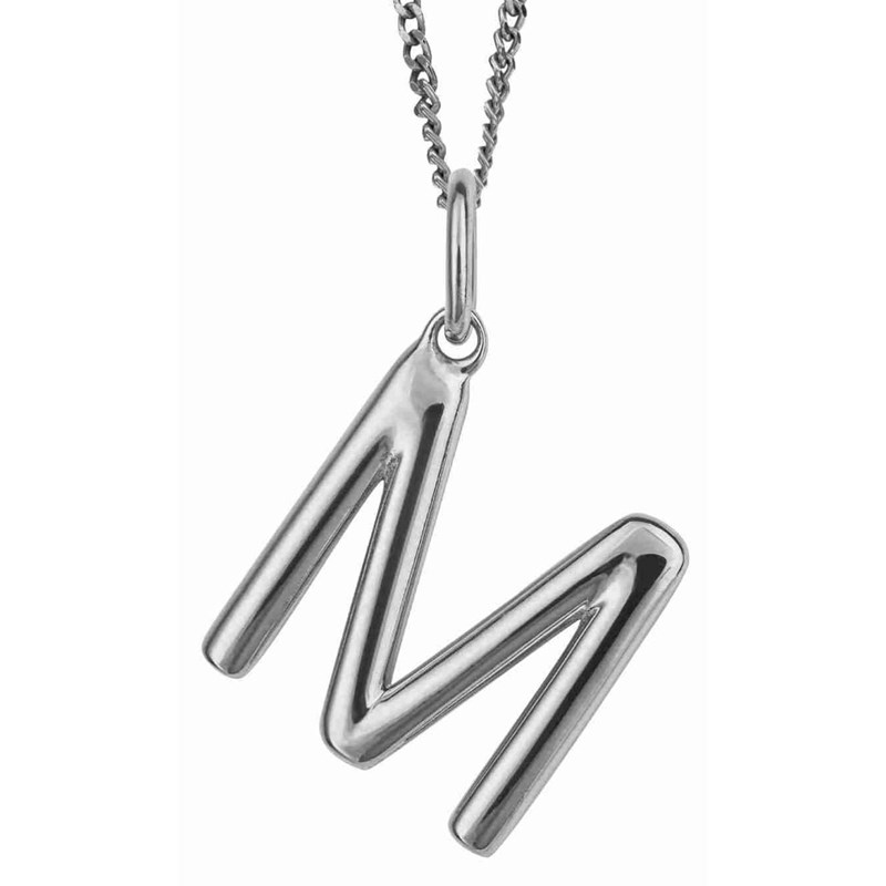 Collier lettre M en argent 925