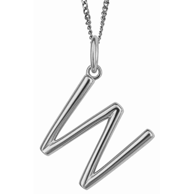 Collier lettre W en argent 925
