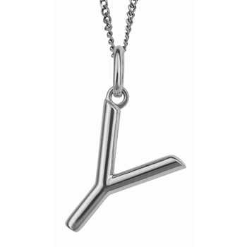 925 silver letter Y necklace