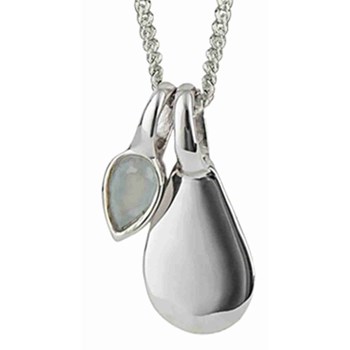 925 silver platinum-plated aquamarine necklace from mars