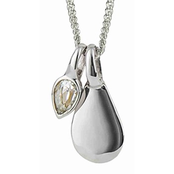 April platinum-plated white topaz necklace in 925 sterling silver