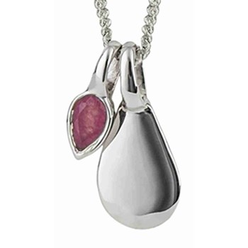 July platinum rose quartz necklace in 925 sterling silver