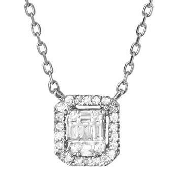 Diamond necklace in white gold 375