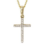 Collier croix diamant sur or 375