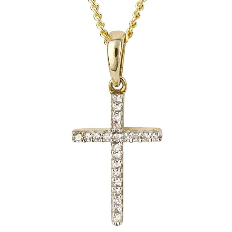 Collier croix diamant sur or 375