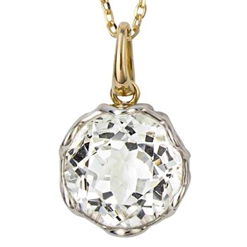 White topaz necklace on yellow and white gold 375