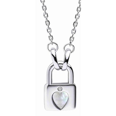 Collier cadenas coeur diamant pour enfant en argent 925 MON-BIJOU | MATY