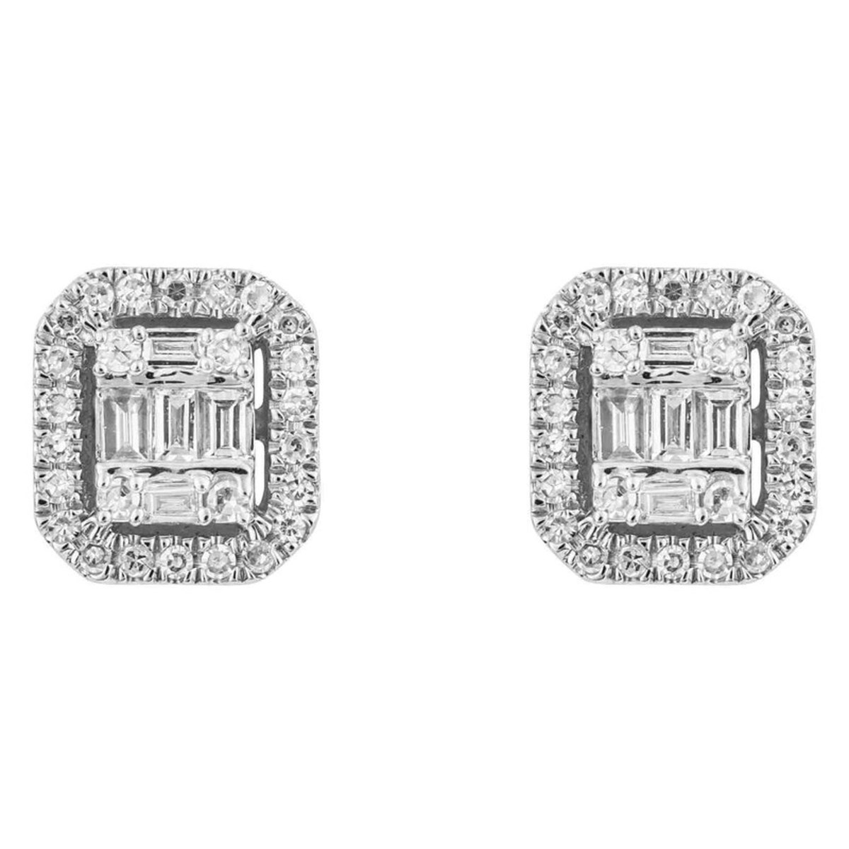 Boucle d'oreille diamant en or blanc 375