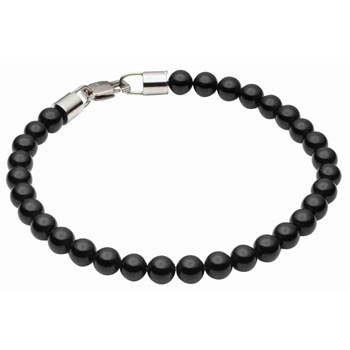 Bracelet onyx en acier inoxydable