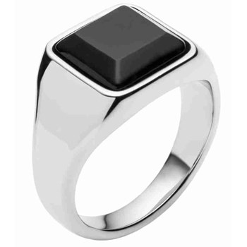 Bague Onyx en acier inoxydable