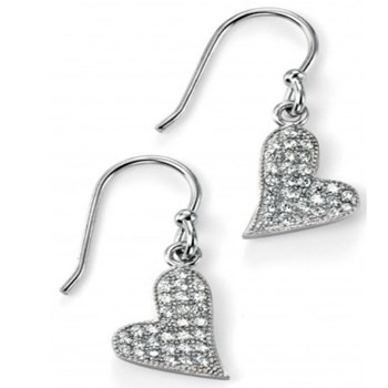 Boucle d'oreille tendance coeur zirconium en argent 925