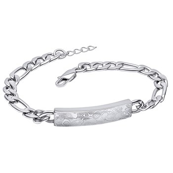 Bracelet couleur argent en acier inoxydable