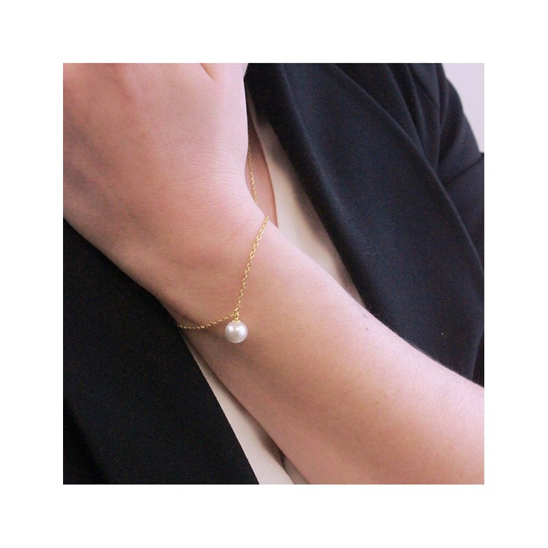 Parure Pauline Crystal Pearl - Doré et Cristal - vue 4