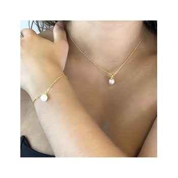 Parure Full Moon Crystal Pearl - Doré et Cristal