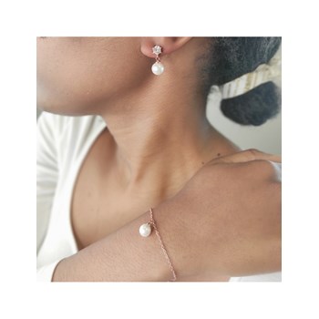 Pauline Crystal Pearl Set - Rose Gold and Crystal
