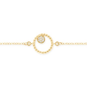 Bracelet plaqué or avec oxydes de zirconium