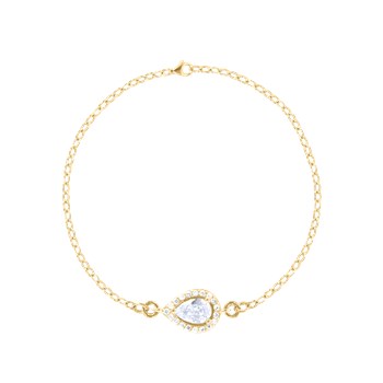 Bracelet plaqué or avec oxydes de zirconium