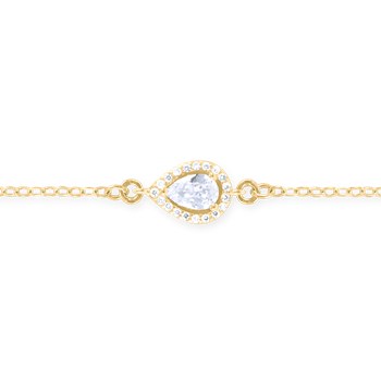 Bracelet plaqué or avec oxydes de zirconium