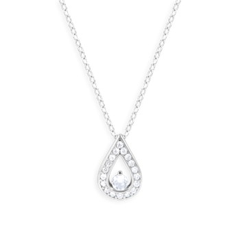 Collier en argent 925 rhodié avec oxydes de zirconium