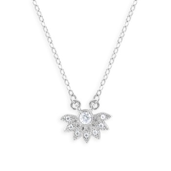 Collier en argent 925 rhodié avec oxydes de zirconium