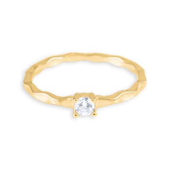 Bague plaqué or avec oxydes de zirconium