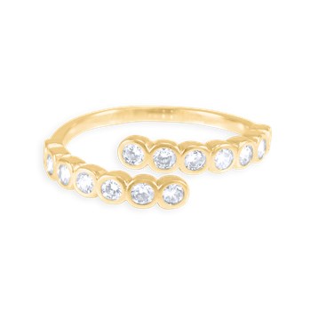 Bague plaqué or avec oxydes de zirconium