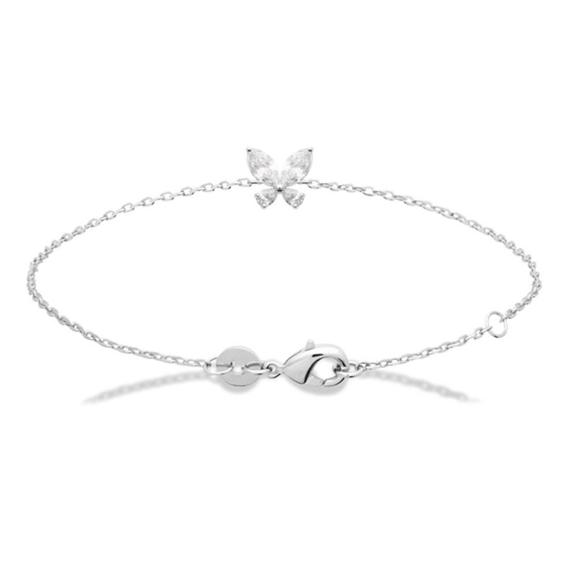 Bracelet papillon d'oxydes de zirconiums Argent 925 Rhodié