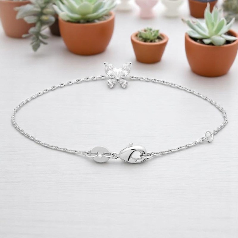 Bracelet papillon d'oxydes de zirconiums Argent 925 Rhodié - vue 4