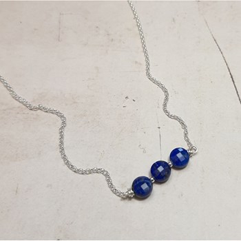 Lapis-Lazuli and 925 silver Maya necklace