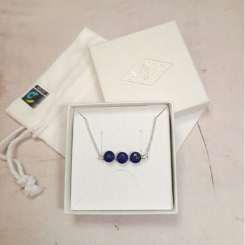 Lapis-Lazuli and 925 silver Maya necklace