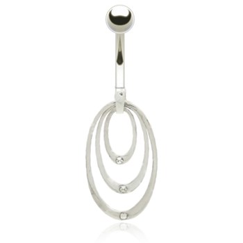 navel piercing pendant: three articulated rings