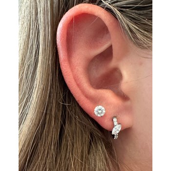 Clicker ring in surgical steel with oval zirconia